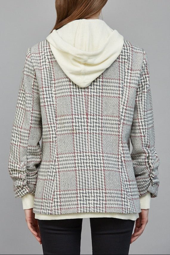 Camilla Attached Hoodie Detail Pattern Blazer - MTT Collective