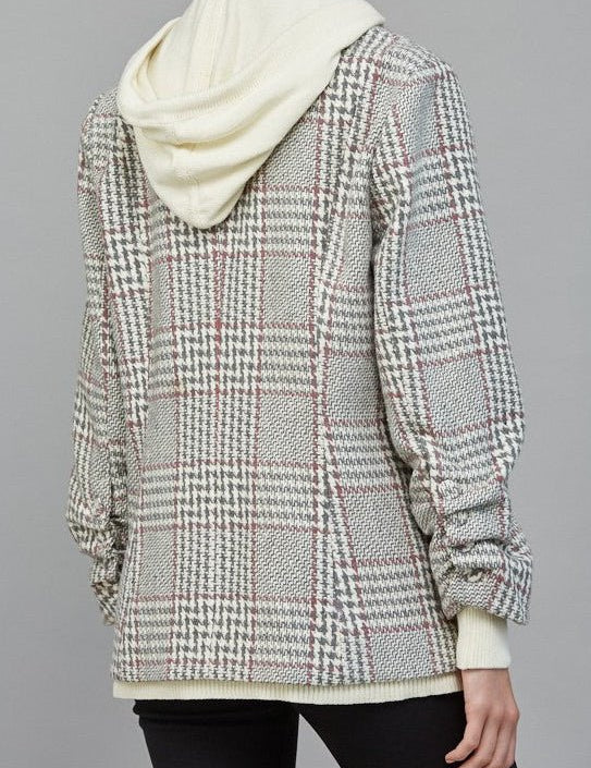 Camilla Attached Hoodie Detail Pattern Blazer - MTT Collective