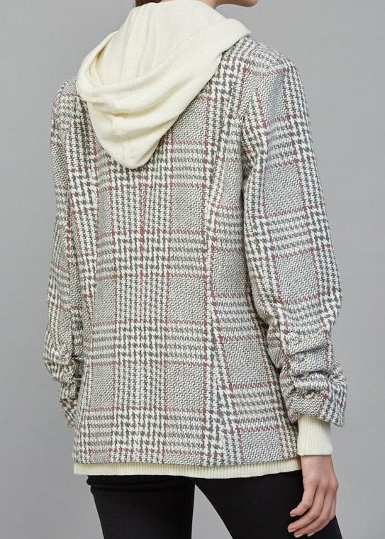 Camilla Attached Hoodie Detail Pattern Blazer - MTT Collective