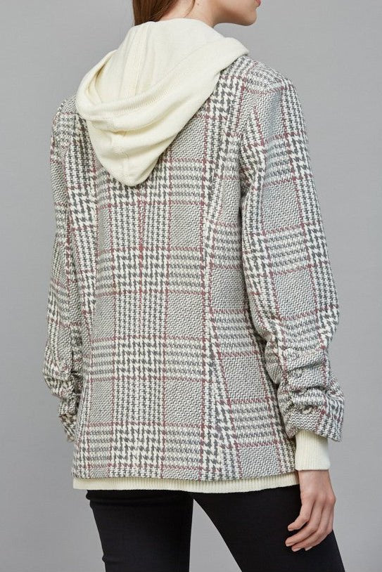 Camilla Attached Hoodie Detail Pattern Blazer - MTT Collective