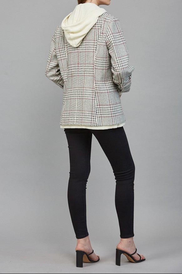 Camilla Attached Hoodie Detail Pattern Blazer - MTT Collective