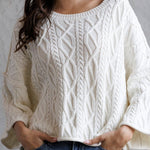 Camryn Cable Knit Cropped Sweater - MTT Collective
