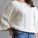 Camryn Cable Knit Cropped Sweater - MTT Collective
