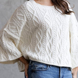 Camryn Cable Knit Cropped Sweater - MTT Collective