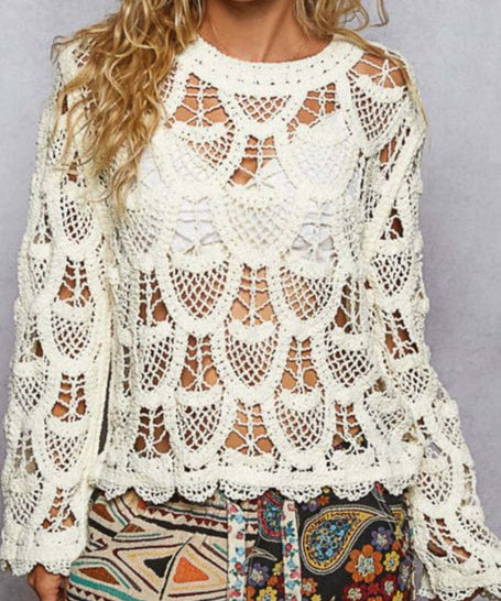 Carla Crochet Long Sleeve Top - MTT Collective