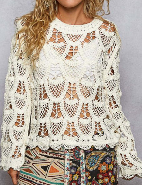 Carla Crochet Long Sleeve Top - MTT Collective