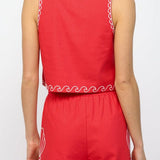 Carmen Seashell Embroidered Cropped Top - MTT Collective