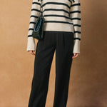 Carrie Striped Button Detail Sweater - MTT Collective