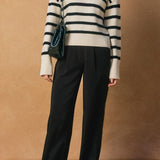 Carrie Striped Button Detail Sweater - MTT Collective