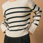 Carrie Striped Button Detail Sweater - MTT Collective