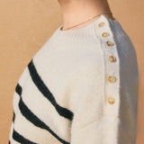 Carrie Striped Button Detail Sweater - MTT Collective
