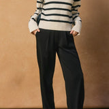 Carrie Striped Button Detail Sweater - MTT Collective