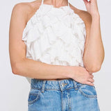 Cascading Mini Ruffles Tie Halter - MTT Collective
