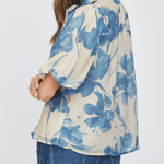 Catherine Neck Tie Lantern Sleeve Blouse - MTT Collective
