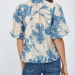 Catherine Neck Tie Lantern Sleeve Blouse - MTT Collective