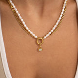 Monroe Freshwater Pearl Charm Holder Necklace