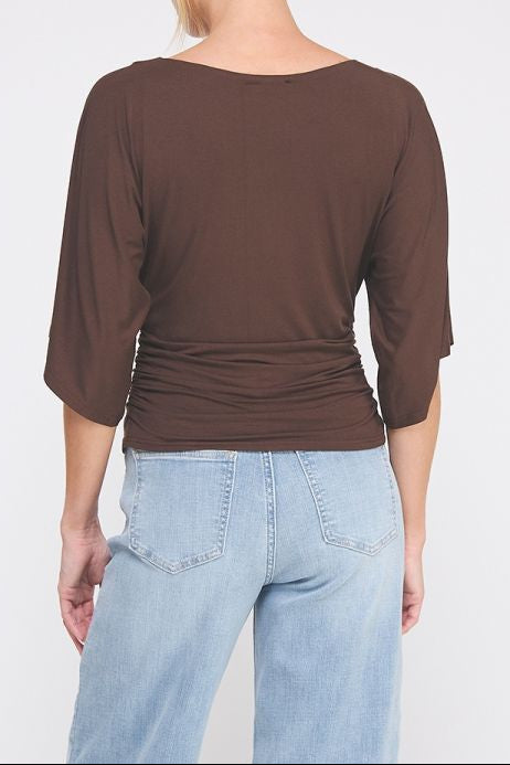 Isla Double Knit Angel Sleeve Cinch Top