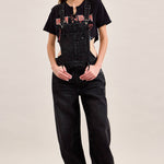 Hidden Jeans Overall with Wash Detail in black, back
