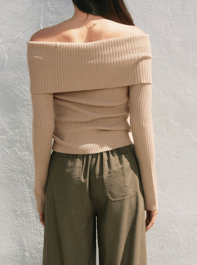 Charlotte Foldover Off The Shoulder Sweater - MTT Collective