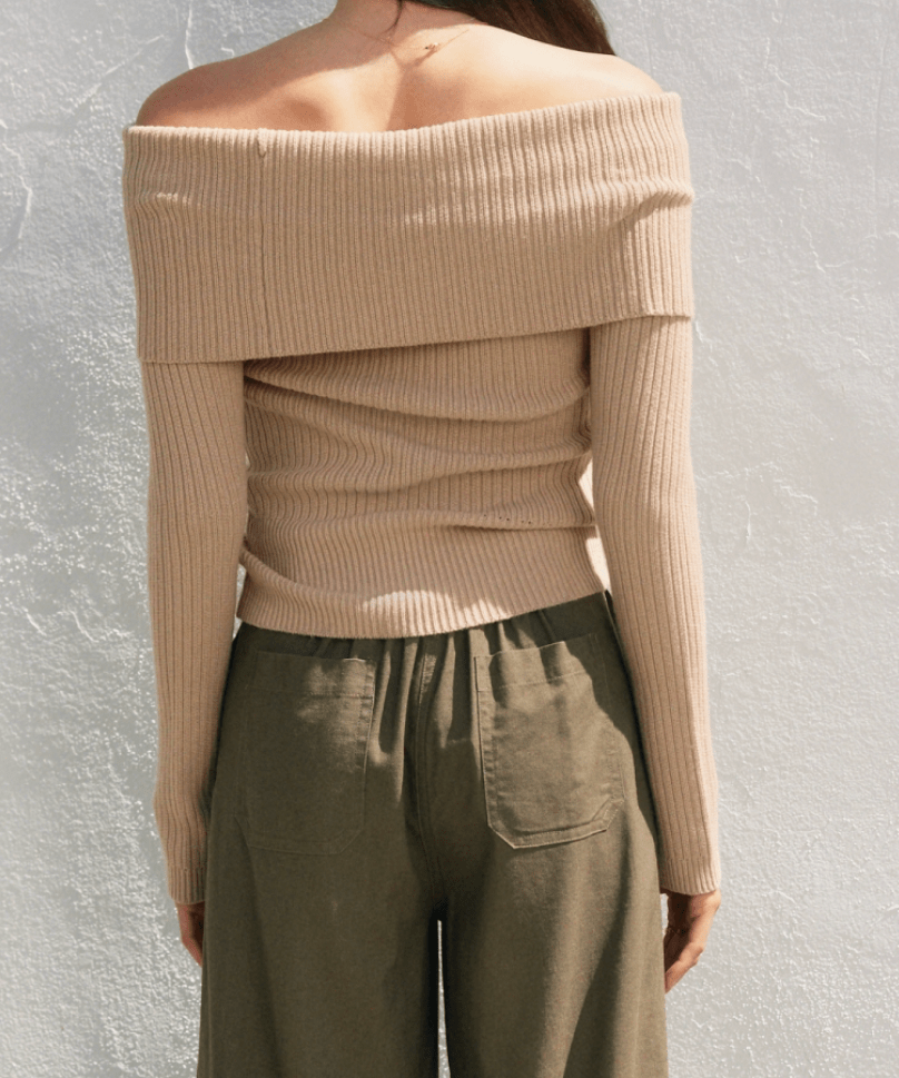 Charlotte Foldover Off The Shoulder Sweater - MTT Collective