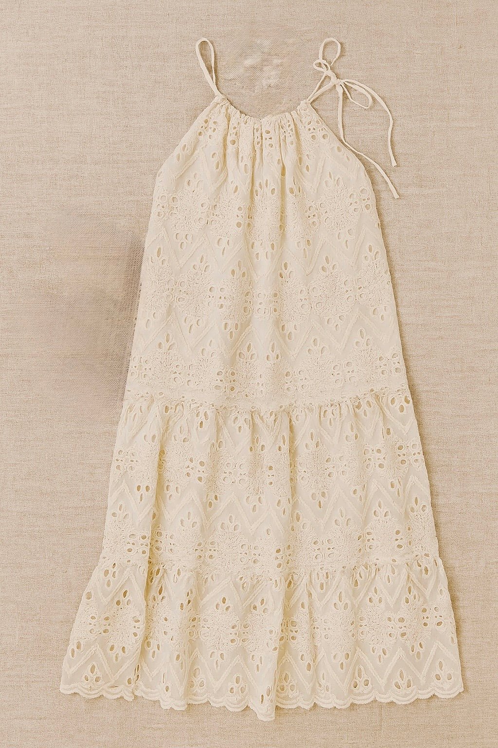 Chiffon Eyelet Tiered Maxi Dress - MTT Collective