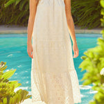 Chiffon Eyelet Tiered Maxi Dress - MTT Collective