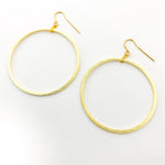 Chloe Hanging Brushed Hoop Earrings - MTT Collective