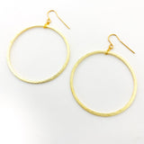 Chloe Hanging Brushed Hoop Earrings - MTT Collective