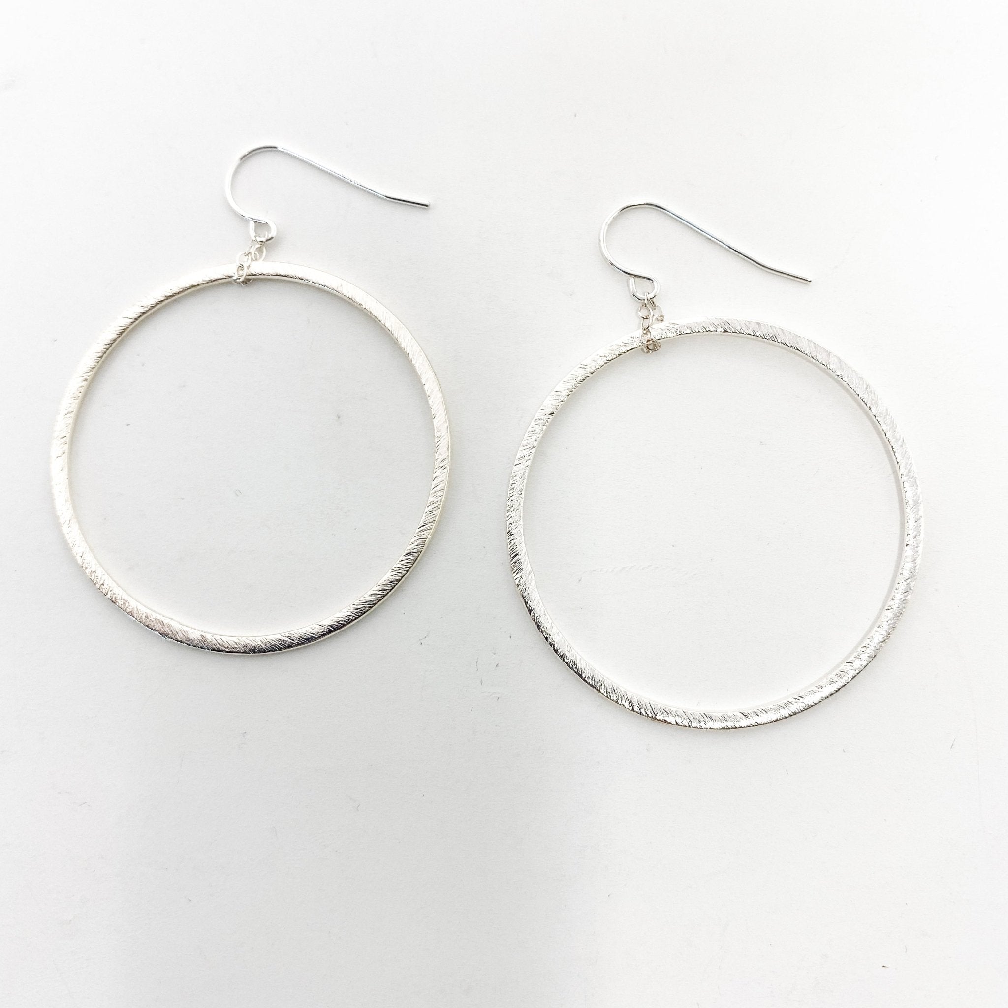 Chloe Hanging Brushed Hoop Earrings - MTT Collective