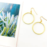 Chloe Hanging Brushed Hoop Earrings - MTT Collective