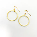 Chloe Hanging Brushed Hoop Earrings - MTT Collective