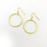 Chloe Hanging Brushed Hoop Earrings - MTT Collective