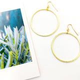 Chloe Hanging Brushed Hoop Earrings - MTT Collective