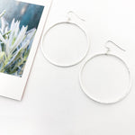 Chloe Hanging Brushed Hoop Earrings - MTT Collective