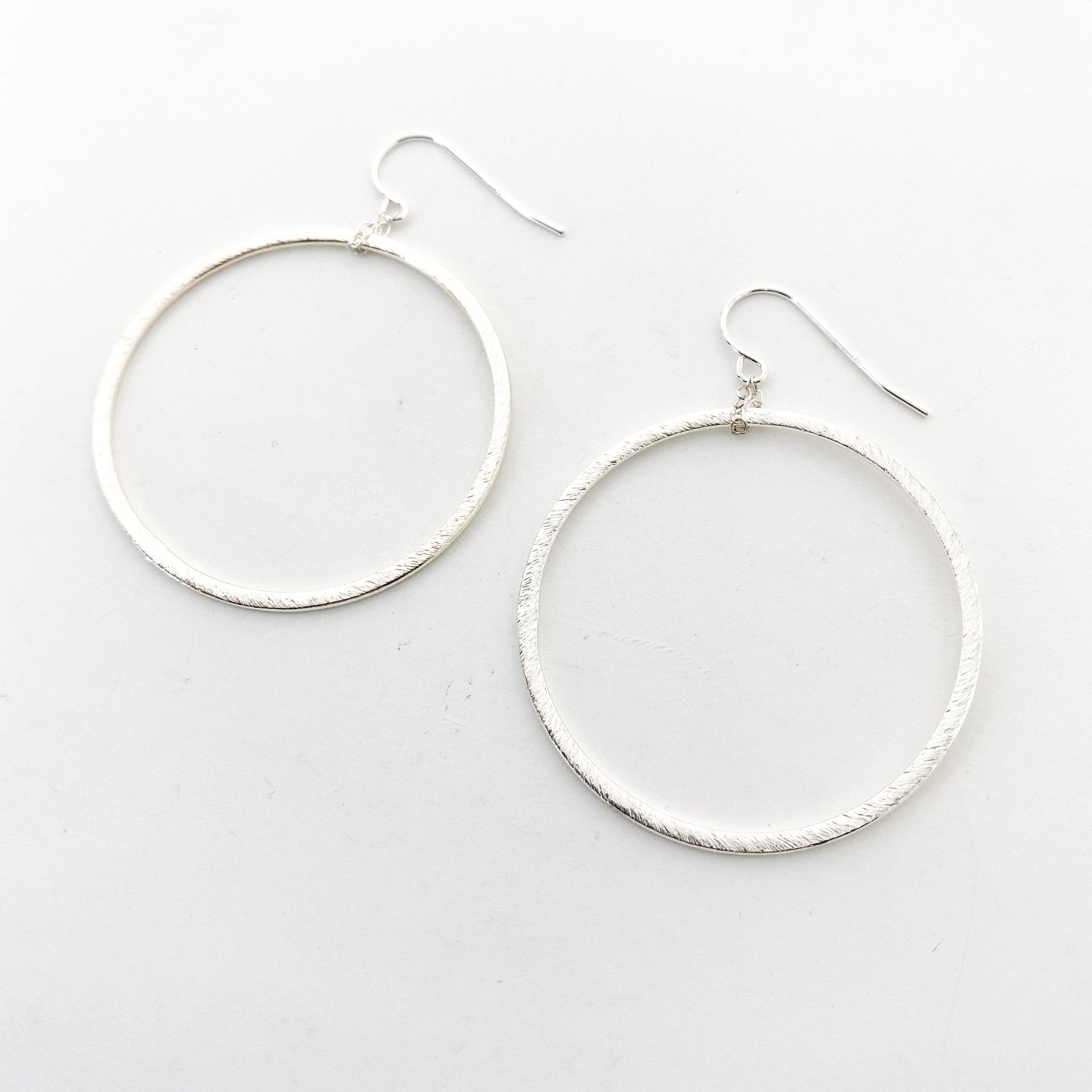 Chloe Hanging Brushed Hoop Earrings - MTT Collective