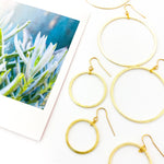 Chloe Hanging Brushed Hoop Earrings - MTT Collective