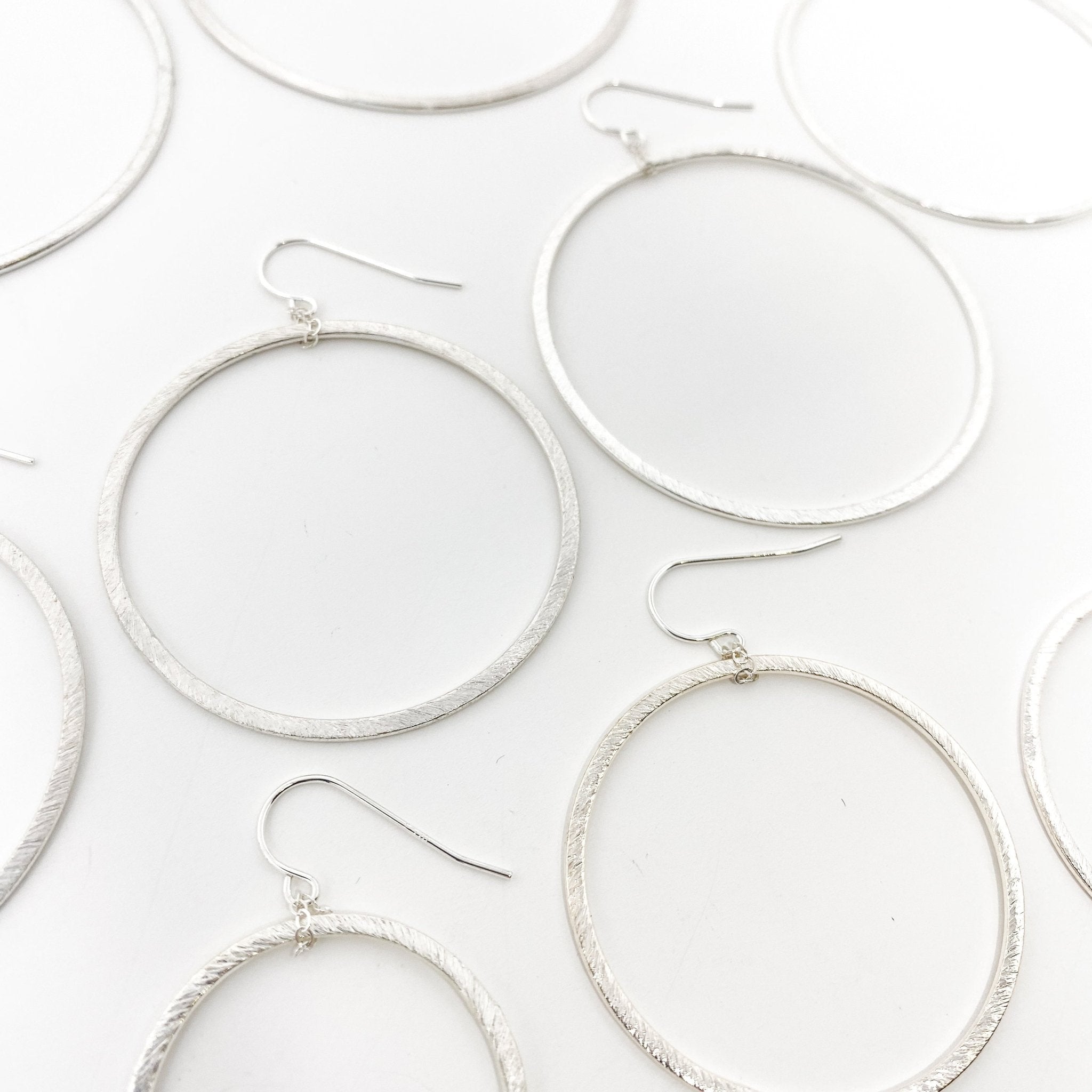 Chloe Hanging Brushed Hoop Earrings - MTT Collective