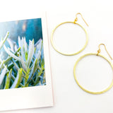 Chloe Hanging Brushed Hoop Earrings - MTT Collective