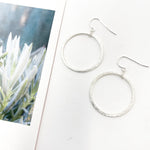 Chloe Hanging Brushed Hoop Earrings - MTT Collective