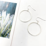 Chloe Hanging Brushed Hoop Earrings - MTT Collective