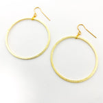 Chloe Hanging Brushed Hoop Earrings - MTT Collective