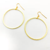 Chloe Hanging Brushed Hoop Earrings - MTT Collective