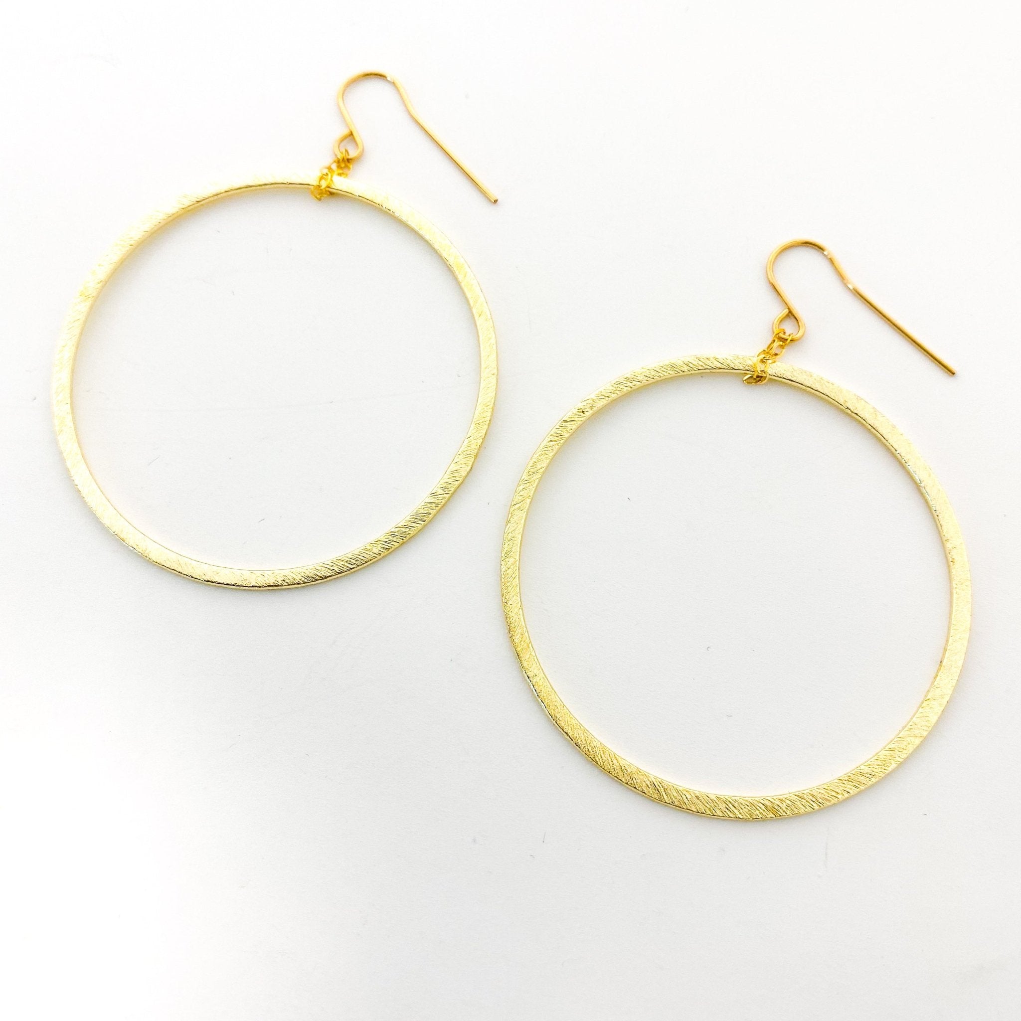 Chloe Hanging Brushed Hoop Earrings - MTT Collective