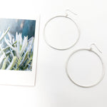 Chloe Hanging Brushed Hoop Earrings - MTT Collective