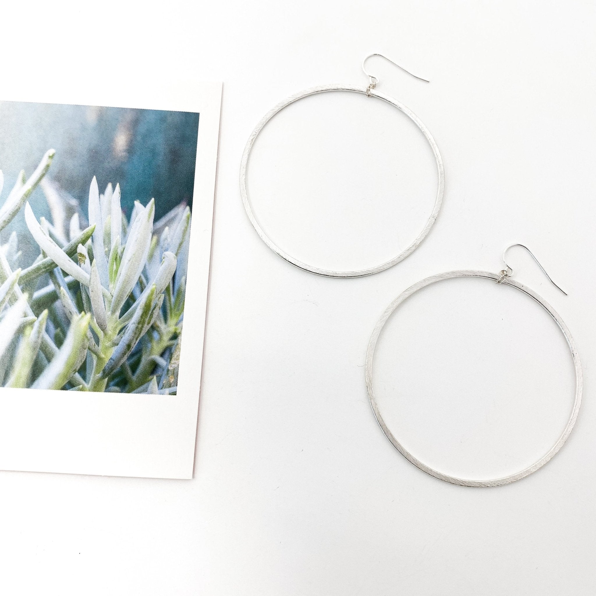 Chloe Hanging Brushed Hoop Earrings - MTT Collective