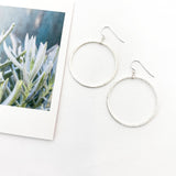 Chloe Hanging Brushed Hoop Earrings - MTT Collective