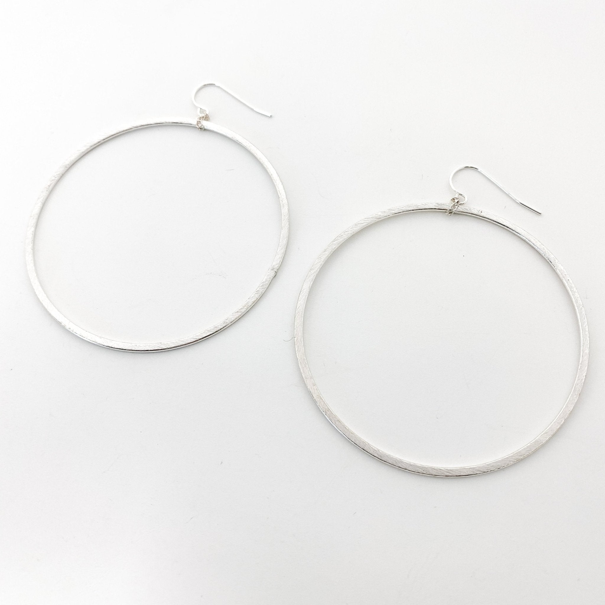 Chloe Hanging Brushed Hoop Earrings - MTT Collective