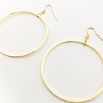 Chloe Hanging Brushed Hoop Earrings - MTT Collective