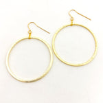 Chloe Hanging Brushed Hoop Earrings - MTT Collective
