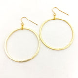 Chloe Hanging Brushed Hoop Earrings - MTT Collective